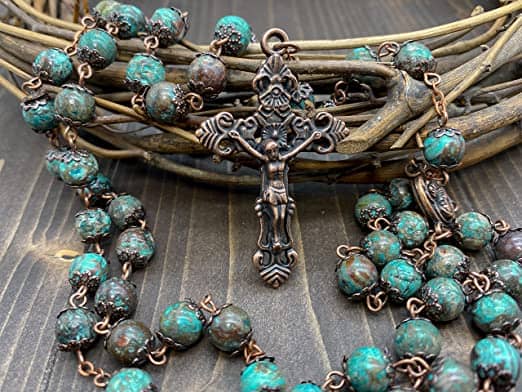 Words to catholic rosary nazareth store vintage design rosary natural jasper stone beads necklace