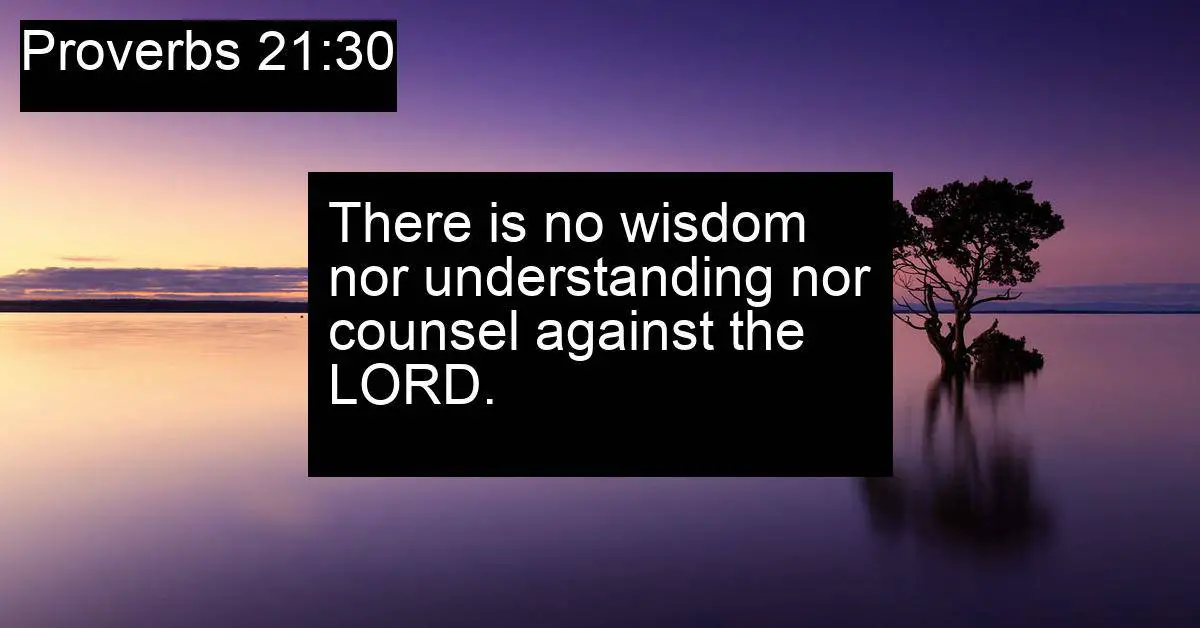 Proverbs 21:30