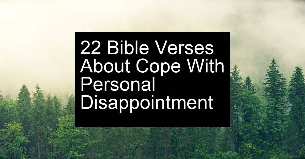 cope with personal disappointment
