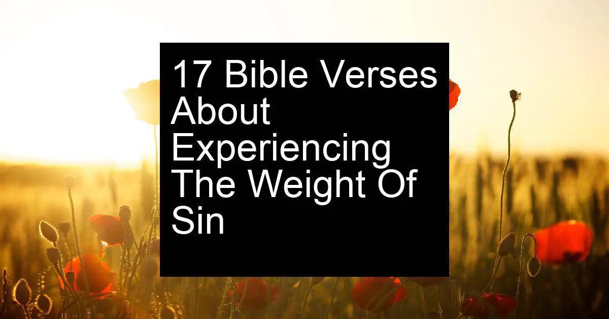 experiencing the weight of sin