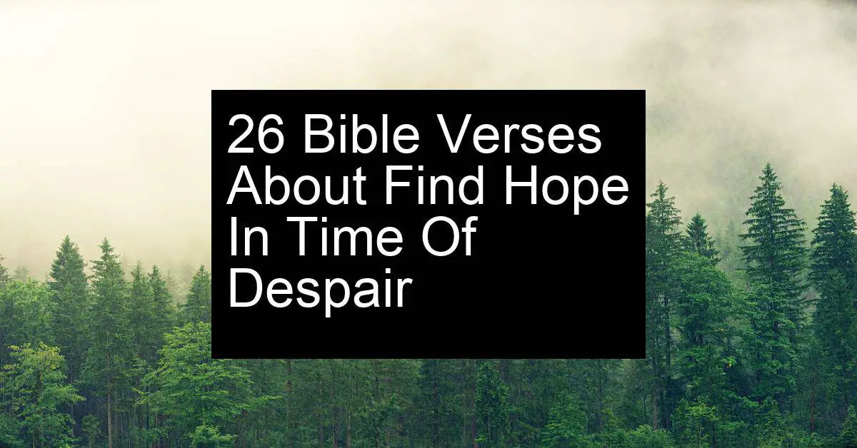 find hope in time of despair
