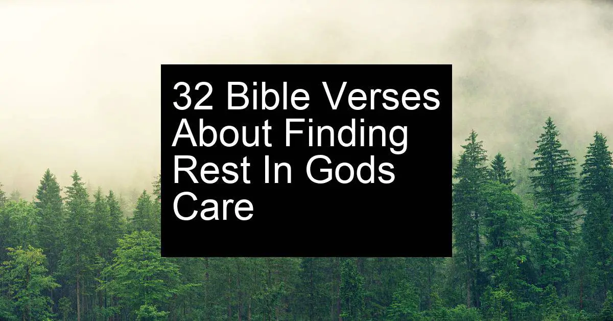 finding rest in gods care