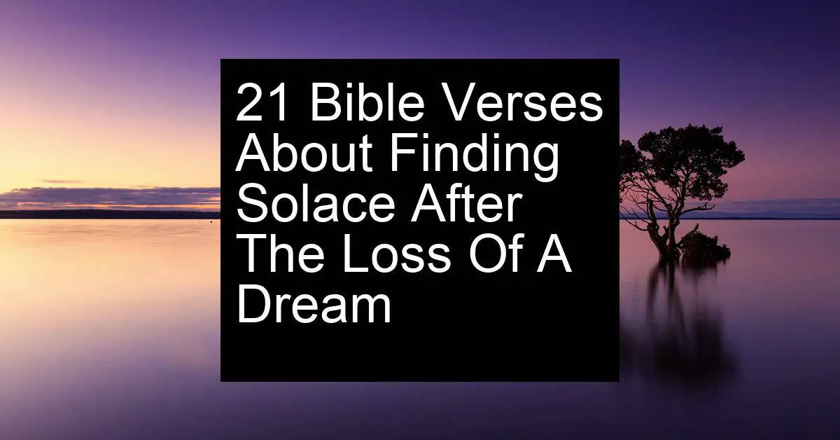 finding solace after the loss of a dream