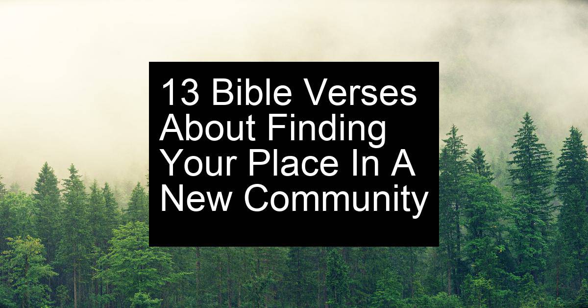 finding your place in a new community