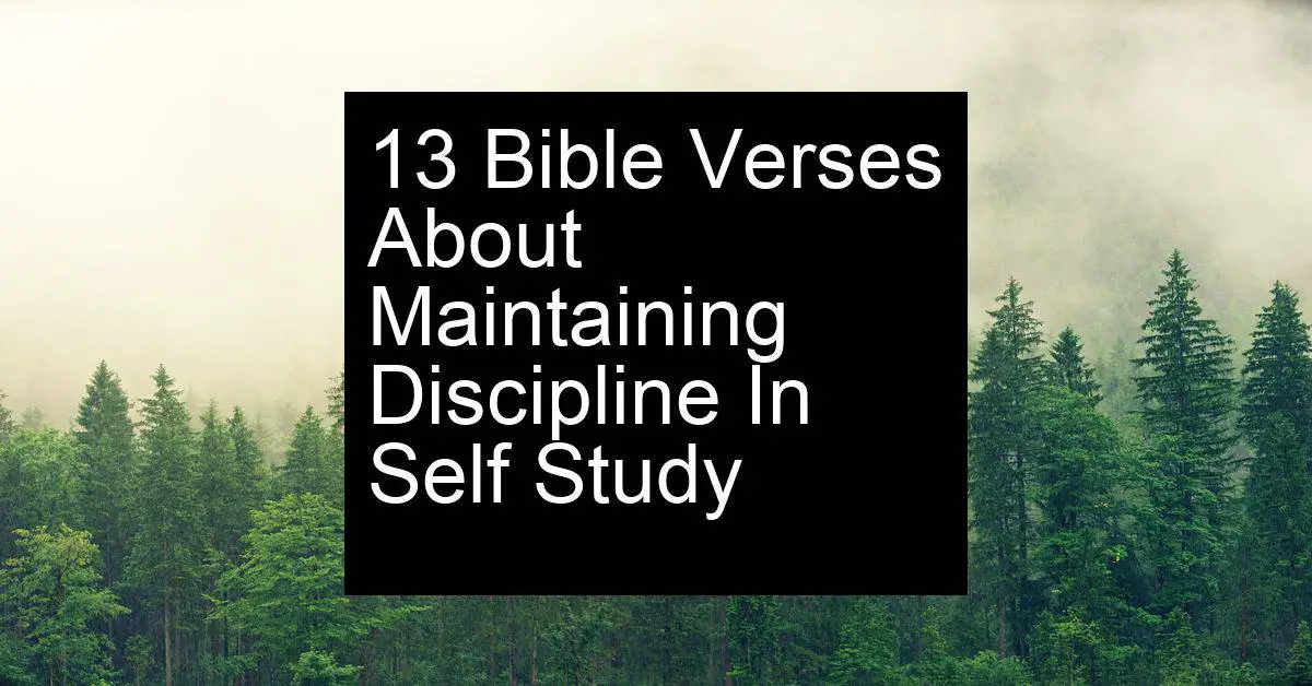 maintaining discipline in self study